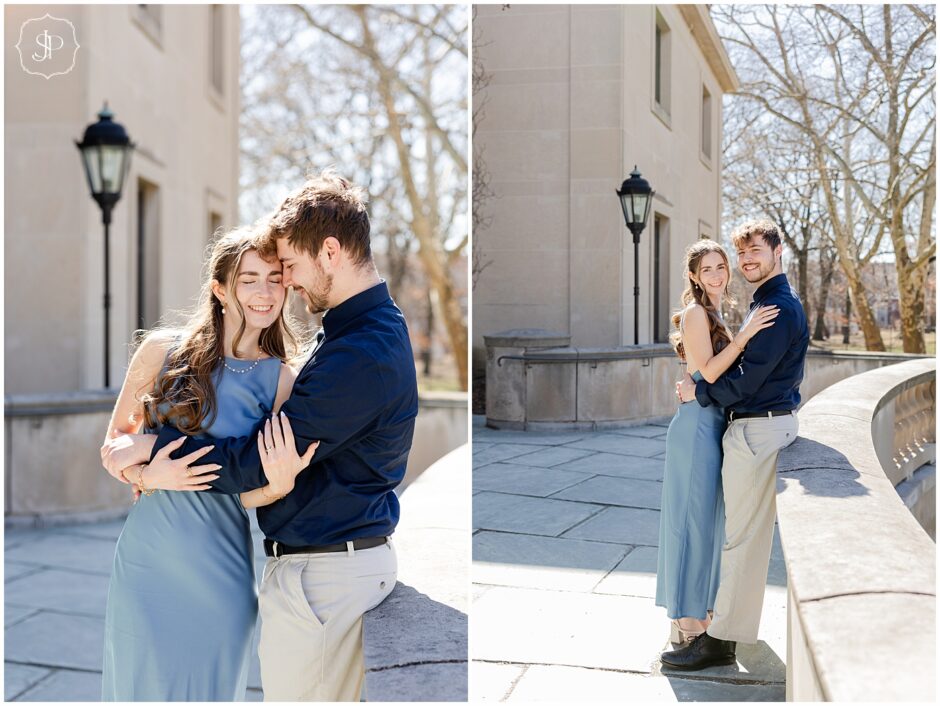 Downtown Pittsburgh Engagement Frick Fine Arts building 