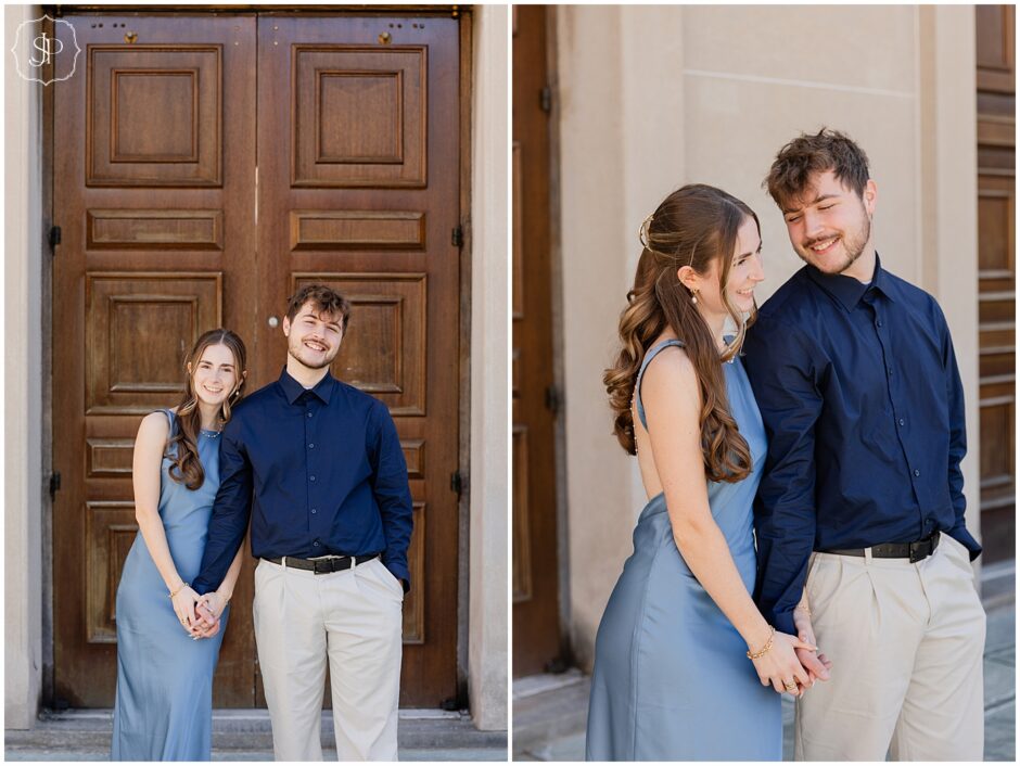 Downtown Pittsburgh Engagement Frick Fine Art building 