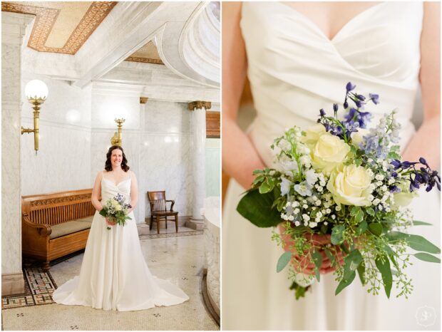 Bridal Portraits at a Westmoreland Courthouse Elopement