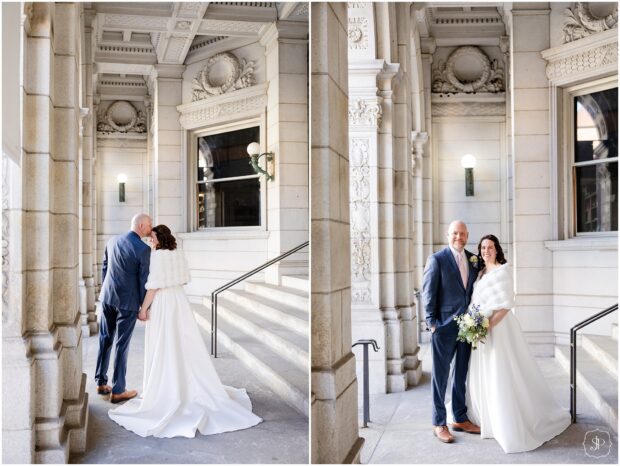Outside Westmoreland Courthouse Wedding Portraits
